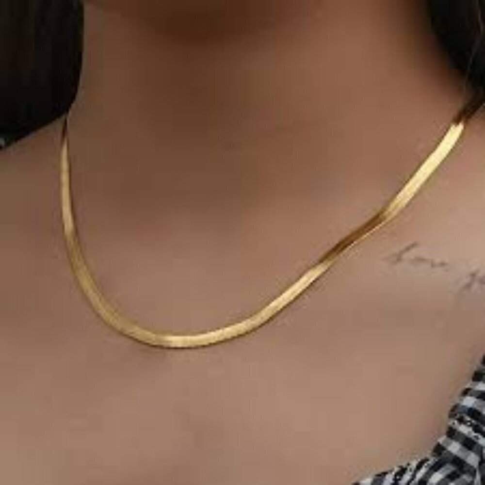 18K Necklace, Minimalist Jewelry Gift Gifting Christmas Holiday Stocking Stuffer